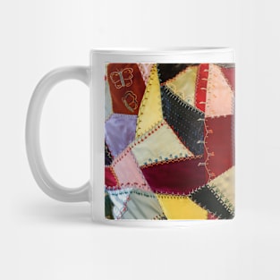 Crazy patchwork pattern with flower Mug